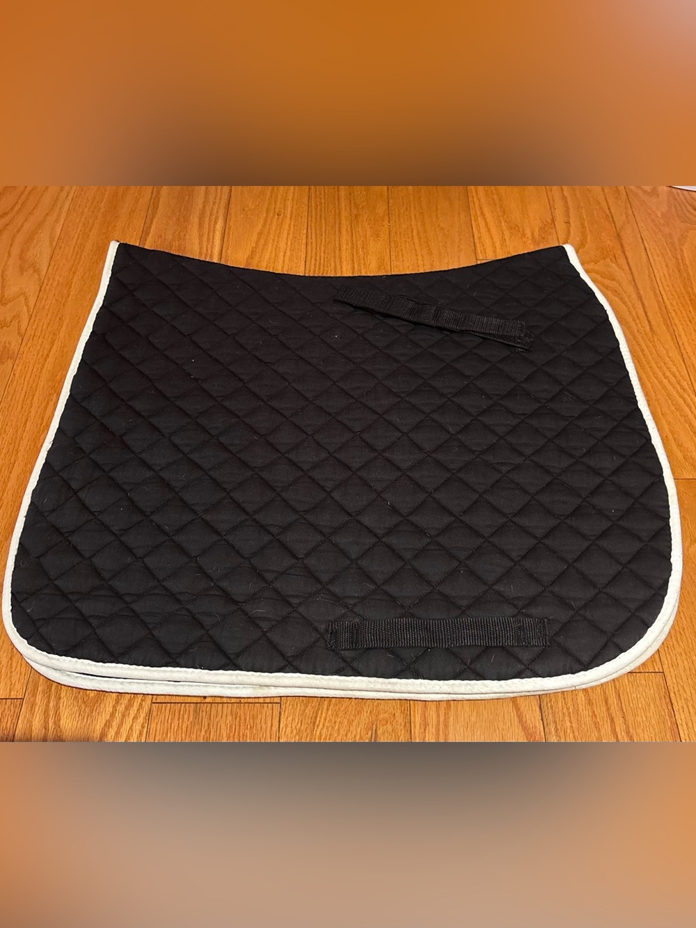 Black Quilted Pet Saddle Pad with Cream Trim